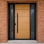 F88-V1 fiberglass entry door installed home entrance scene