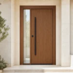 F90 fiberglass entry door installed home entrance scene