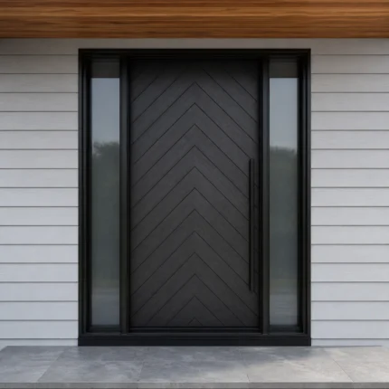 F92 fiberglass entry door installed home entrance scene