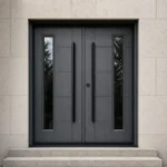 F95-V2 fiberglass entry door installed home entrance scene