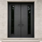 F96 fiberglass entry door installed home entrance scene