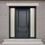 F97-V1 fiberglass entry door installed home entrance scene