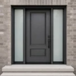 F97-V2 fiberglass entry door installed home entrance scene