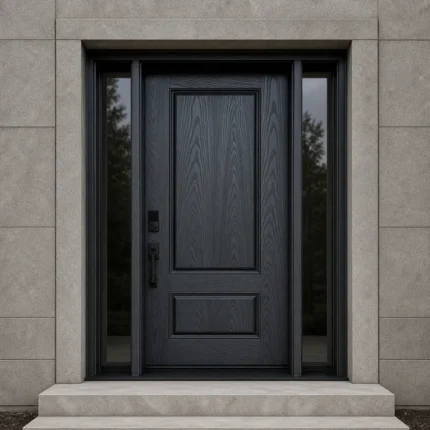 F98 fiberglass entry door installed home entrance scene