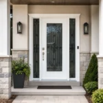 SD004 steel entry door installed home entrance scene