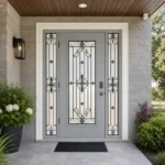 SD005 steel entry door installed home entrance scene