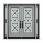 SD006 steel entry door Amazon white background