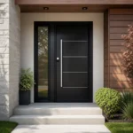 SD007 steel entry door installed home entrance scene