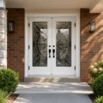 SD010 steel entry door installed home entrance scene