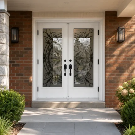 SD010 steel entry door installed home entrance scene