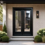 SD014 steel entry door installed home entrance scene