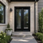 SD015 steel entry door installed home entrance scene