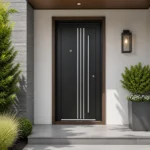 SD020 steel entry door installed home entrance scene