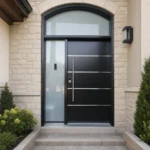 SD021 steel entry door installed home entrance scene