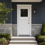 SD023 steel entry door installed home entrance scene