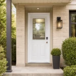 SD029 steel entry door installed home entrance scene
