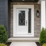 SD038 steel entry door installed home entrance scene