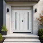 SD040 steel entry door installed home entrance scene
