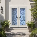 SD045 steel entry door installed home entrance scene