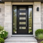 SD049 steel entry door installed home entrance scene