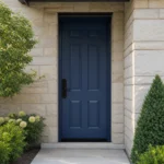 SD050 steel entry door installed home entrance scene