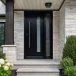 SD054 steel entry door installed home entrance scene