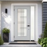SD056 steel entry door installed home entrance scene