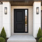 SD057 steel entry door installed home entrance scene