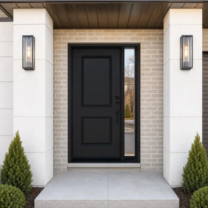 SD057 steel entry door installed home entrance scene