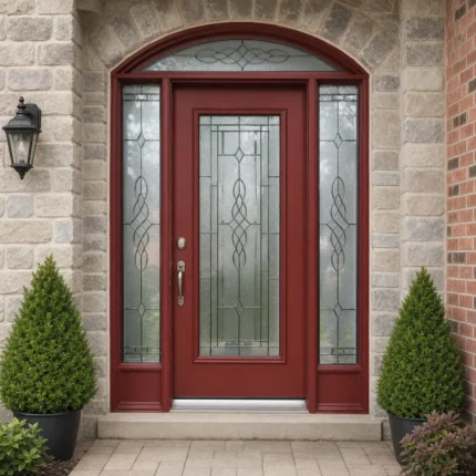 SD062 steel entry door installed home entrance scene