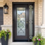 SD063 steel entry door installed home entrance scene