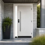 SD068 steel entry door installed home entrance scene