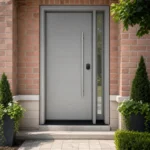 SD069 steel entry door installed home entrance scene