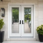SD076 steel entry door installed home entrance scene