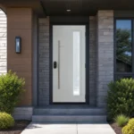 SD078 steel entry door installed home entrance scene