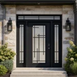 SD081 steel entry door installed home entrance scene