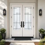 SD082 steel entry door installed home entrance scene