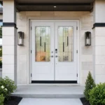SD084 steel entry door installed home entrance scene