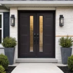 SD088 steel entry door installed home entrance scene