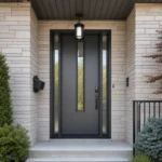 SD089 steel entry door installed home entrance scene
