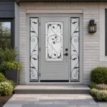 SD091 steel entry door installed home entrance scene