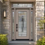 SD092 steel entry door installed home entrance scene