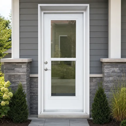 SD100 steel entry door installed home entrance scene