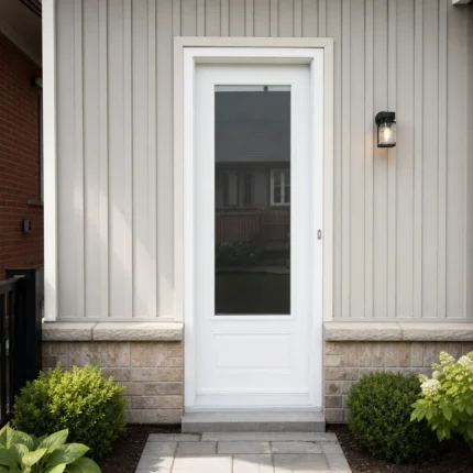 SD101 steel entry door installed home entrance scene