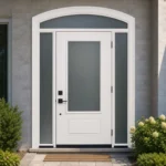 SD103 steel entry door installed home entrance scene