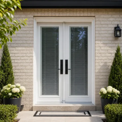 SD106 steel entry door installed home entrance scene