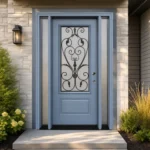 SD108 steel entry door installed home entrance scene