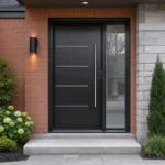 SD109 steel entry door installed home entrance scene