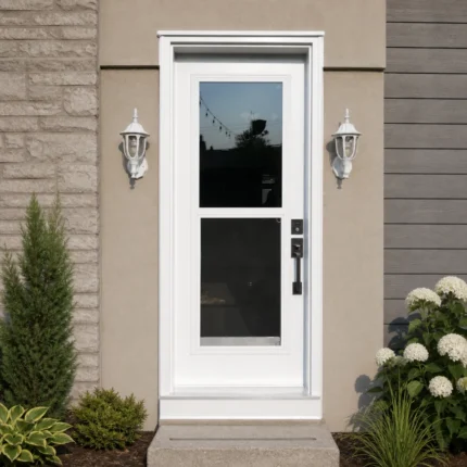 SD110 steel entry door installed home entrance scene