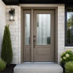 SD117 steel entry door installed home entrance scene